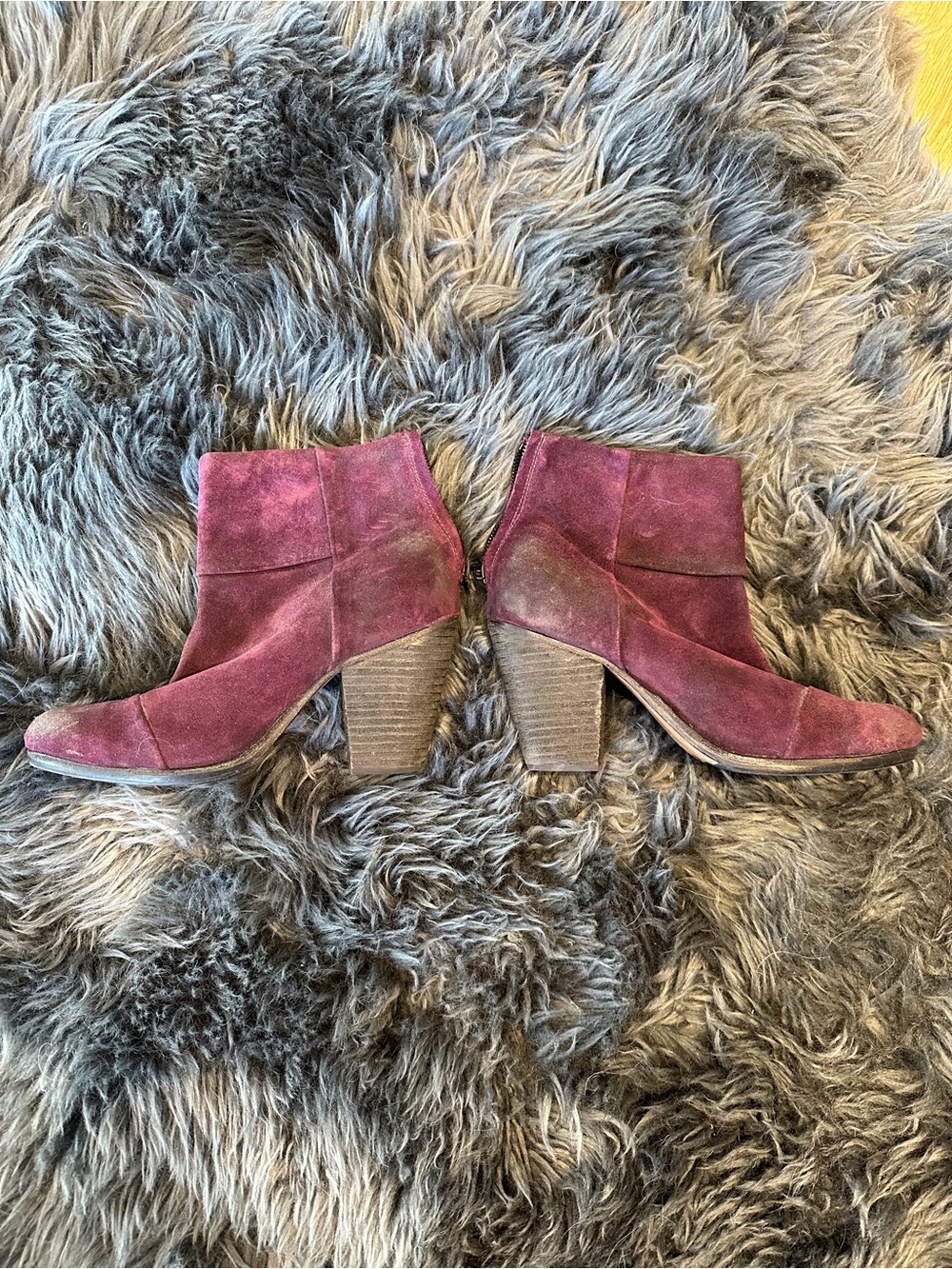 Rag and Bone Suede Purple Ankle Boots
